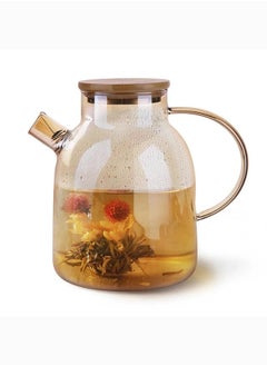 Buy Tea Pot 1800 ml Simple Carafe Modern Glass Coffee And Tea Pot Kettle For Kitchen L 21x17 X H 13.5cm in UAE