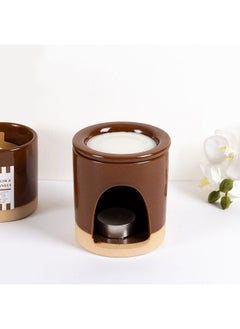 اشتري Norman White Musk & Warm Vanilla Ceramic Burner Set, Brown & White في الامارات