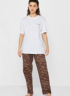 Buy Round Neck T-Shirt & Pyjama Set in UAE