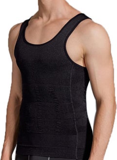 Buy Tight Shapewear Vest for Men, High Compression Shirt Sleeveless Tummy Control Vest Scoop Neck - Waist Slimming in UAE