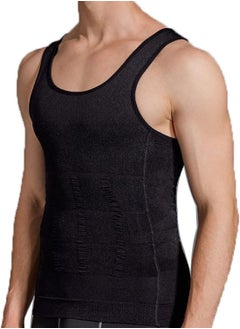 Buy Tight Shapewear Vest for Men, High Compression Shirt Sleeveless Tummy Control Vest Scoop Neck - Waist Slimming in UAE