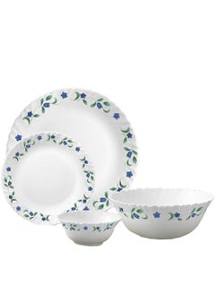 Buy La Opala Classic 44 Pcs Dinner Sets Glass Material  Plates Juniper Blue Dinner Set Microwave Safe & Dishwasher Safe Minimalist Style Lightweight Bowls, Cups, Plates Set-Reusable in Saudi Arabia