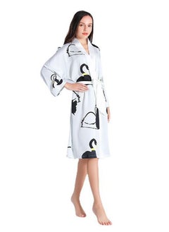 اشتري Women's Bathrobes Spring and Summer Ice Silk Nightdress Simple Homewear  Satin Silk Imitation Bathrobes في السعودية