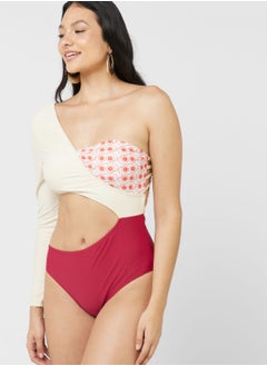 Buy Colorblock Detail Swimsuit in Saudi Arabia