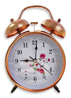 Buy Charming mini alarm clock, cute office decor, special gift, bedroom decor, with floral background graphic, and exclusive color. in Egypt