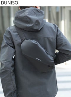 Buy Black Waist Pack for Men Women, Fashionable Crossbody Waist Bag Pack with Adjustable Strap, Waterproof Anti-theft Men Waist Pack Belt Bag for Travel Hiking Running Outdoors in Saudi Arabia