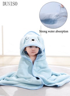 Buy Baby Bath Towels Newborn Hooded Baby Towel Ultra Absorbent and Soft Cotton Hooded Washcloth for Baby Toddler Infant Unisex Hooded Baby Bath Towel Blue in UAE