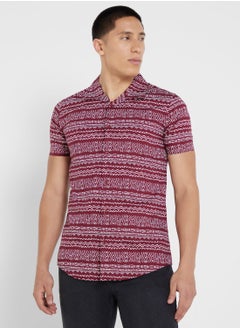 اشتري Pure Cotton Printed Casual Shirt With Half Sleeve And Resort Collar في السعودية