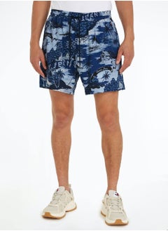 Buy Men's Hawaiian Print Beach Shorts -  EcoVero™ viscose and linen blend, Multicolor in UAE