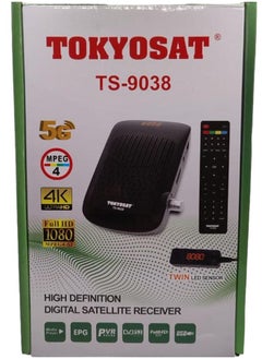 Buy TOKYOSAT TS-9038 4K Ultra HD Digital Satellite Receiver with Full HD 1080p, MPEG-4, and Twin LED Sensor in Saudi Arabia