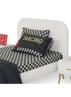 اشتري Race Car Queen-Sized Fitted Sheet Set, Multicolour - 150x200 cm في الامارات