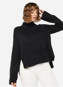 Buy Relaxed High Neck Knit Pullover in Saudi Arabia