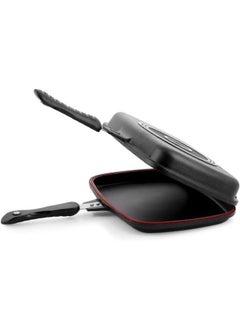 Buy Cast iron double frying pan black 28 cm in Saudi Arabia