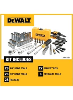 Buy Mechanics Tools Kit And Socket Set, 1/4" And 3/8" Drive, Sae, 108-Piece in UAE