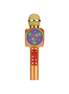 Buy VIO Wireless 4 in1 Bluetooth Karaoke Microphone, Handheld Portable Speaker Machine, Home KTV Player with Record Function, Compatible with Android and iOS Devices (Gold-Yellow New) in UAE