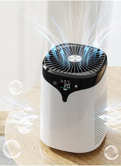 Buy White Air Purifier  for Home Allergies Pets Hair in Bedroom Covers Up High Torque Motor 360° Circular Ventilation Remove Dust Pollutants Odor in Saudi Arabia