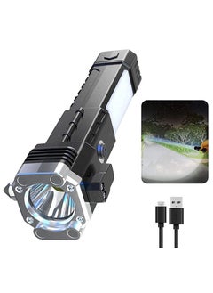 اشتري Rechargeable LED Torch High Lumen 90000 Lumen Super Bright Tactical Torch with High Lumen LED Rechargeable Flashlight, Waterproof Hand Torch with Zoom for Hiking Camping Ride or Emergency في الامارات