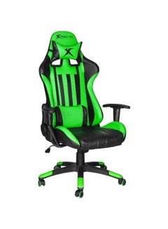 Buy Gaming Chair Adjustable Computer Chair PC Office PU Leather High Back Lumbar Support comfortable armrest Headrest green and black On Wheels GC-905 BK in Saudi Arabia