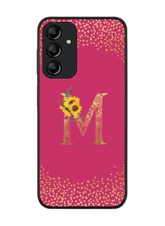 Buy Rugged Black edge case for Samsung Galaxy A15 / A15 5G Cover Custom Monogram Initial Letter Mandala Floral Pattern Alphabet- M (Pink Rose) in UAE