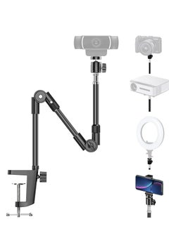 Buy Webcam Stand Camera Mount with Phone Holder, 25 Inch Foldable Flexible Gooseneck Cell Phone Clamp & Table Projector Mount, for Logitech C922 C930e C920S C920 C960 Brio 4K, Gopro Hero 8 7 6 5 in Saudi Arabia