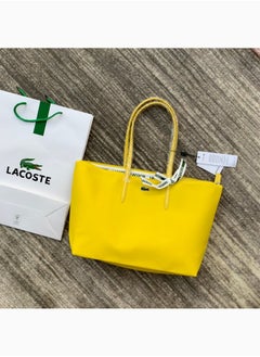 Buy Lacoste Women's Concept Fashion Versatile Large Capacity Zipper Handbag Tote Bag Shoulder Bag Large Size Yellow in Saudi Arabia