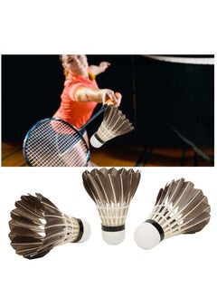 Buy Badminton Ball, Black Goose Feather Sport Shuttlecock Durable Training Ball New, 12 Pcs in Saudi Arabia