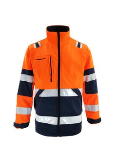 Buy Waterproof and Windproof Reflective Jacket Orange in UAE