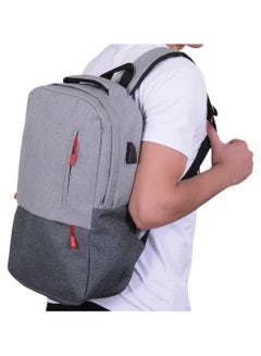 Buy SportQ Laptop Backpack, Headphones & Laptop Backpack for 15.6 Inch, Grey, One Size in Egypt