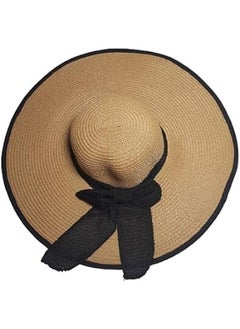 اشتري MerryGlam Women Beach Hat | Brim Straw Girls Summer Sunshade Cap_ Travel Foldable Floppy UV Protection Sun Beach Ribbon Hat في الامارات