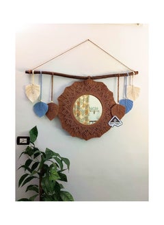 Buy Handmade brown macrame mirror from Egypt Antiques in Egypt