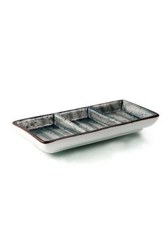 اشتري Green Glaze Porcelain Rectangular Compartment Dish 7 Inch في الامارات