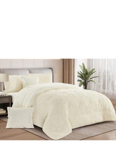 Buy Winter Double Bedspread Quilt Set Made of Soft Velvet and Luxurious Fur, Size 230*250 cm in Saudi Arabia