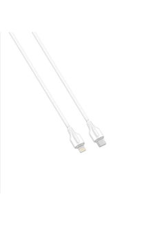Buy LC1211 Fast Charging Data Cable Lightning To USB-C, 1M Length, 30 Watt Power Max - White in Egypt