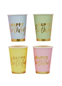 اشتري Pastel Happy Birthday Paper Cups 8Oz. في الامارات