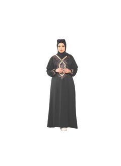 Buy Abaya materia Fayazunl, separate veil and belt, one size, fits 110 kilos for women in Egypt