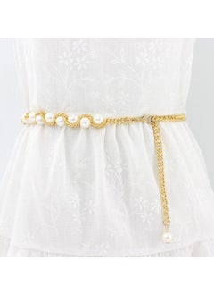 اشتري New Womens Pearl Fashion Versatile Decorative Dress Summer Skirt Small Belt في الامارات