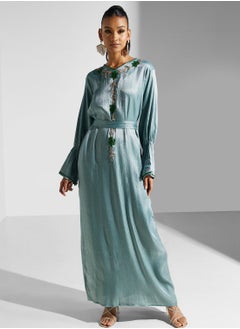 اشتري Embellished Belted Jalabiya في السعودية