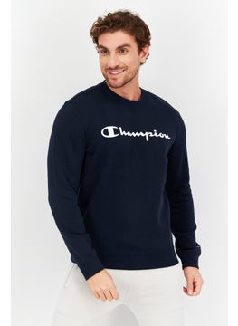 Buy Men Sportswear Fit Long Sleeve Training Sweatshirt, Navy Blue in UAE