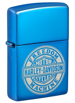 Buy Zippo 48798 20446 Harley Davidson High Polish Blue Windproof Lighter in UAE