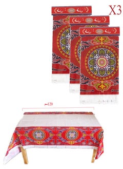 Buy Set of 3 disposable waterproof Ramadan table travel, multi-colored, 120*100 cm in Saudi Arabia