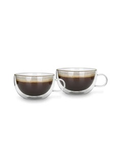 اشتري 2-Piece Double Wall Cups 330 ml Borosilicate Glass في الامارات