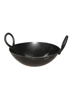 Buy Iron Cooking Kadai Black 30cm in UAE