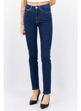 Buy Women Slim Fit Washed Stretchable Denim Jeans, Blue in UAE