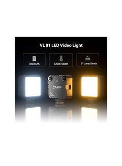 Buy VL81 LED On Camera Video Light, Mini Rechargeable 3000mAh Battery Bicolor 3200K-5600K Continuous Photo Lighting Panel CRI95+, Portable Vlog Lamp Fits Sony, Nikon, Canon, iPhone, Fuji, Panasonic in Saudi Arabia