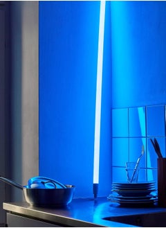 Buy Long LED Lamp Decorative Bedroom Beautiful and Quiet Feel Comfortable for Wall and Floor - 120cm Direct Work from the Plug in Unbreakable Reinforced Plastic Comes with Plug in Electricity (Blue) in Egypt