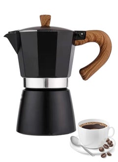 Buy Black Coffee Maker Percolator Moka Pot Italian Style Coffee Maker Suitable Outdoor Camping Hand Brew 300ml, 6 Cups in Saudi Arabia