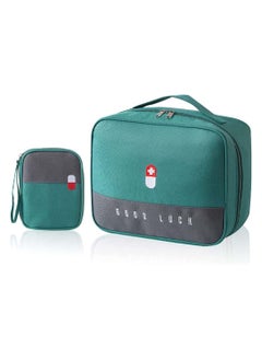 Buy Empty First Aid Bags Travel Medical Supplies Cosmetic Organizer Insulated Medicine Bag Convenient Safety Kit Suit for Family Outdoors Hiking Camping Car Office Workplace Green in UAE