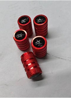 Buy Anodized Alloy Tyre Air Valve Stem Caps (Red - Pack of 5) in UAE