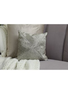 Buy Fiesta Beaded Filled Cushion Silver 30x30cm in UAE