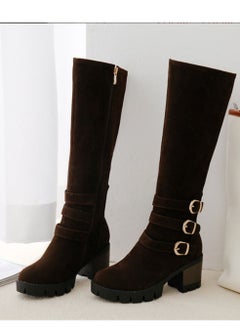 اشتري Fashion Boots With High Heels Brown في السعودية